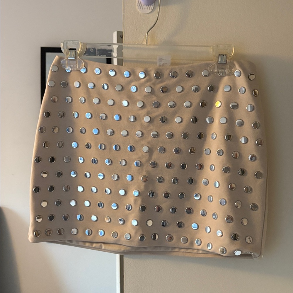 Beige Skirt with Silver Accents